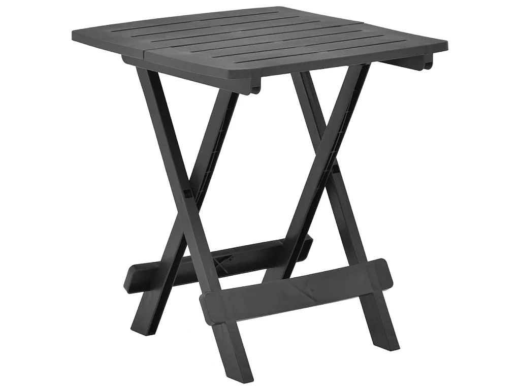 Mesa plegable de jardín plástico gris antracita 45x43x50 cm KOW62775