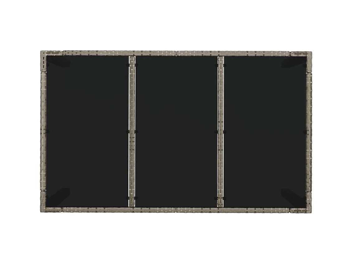Table de jardin dessus en verre Gris 150x90x75cm Résine tressée GHR90459