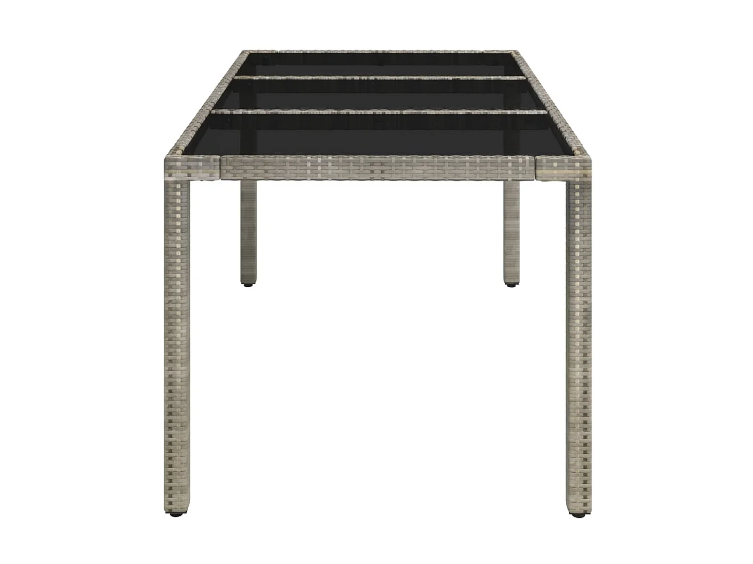 Table de jardin dessus en verre Gris 150x90x75cm Résine tressée GHR90459
