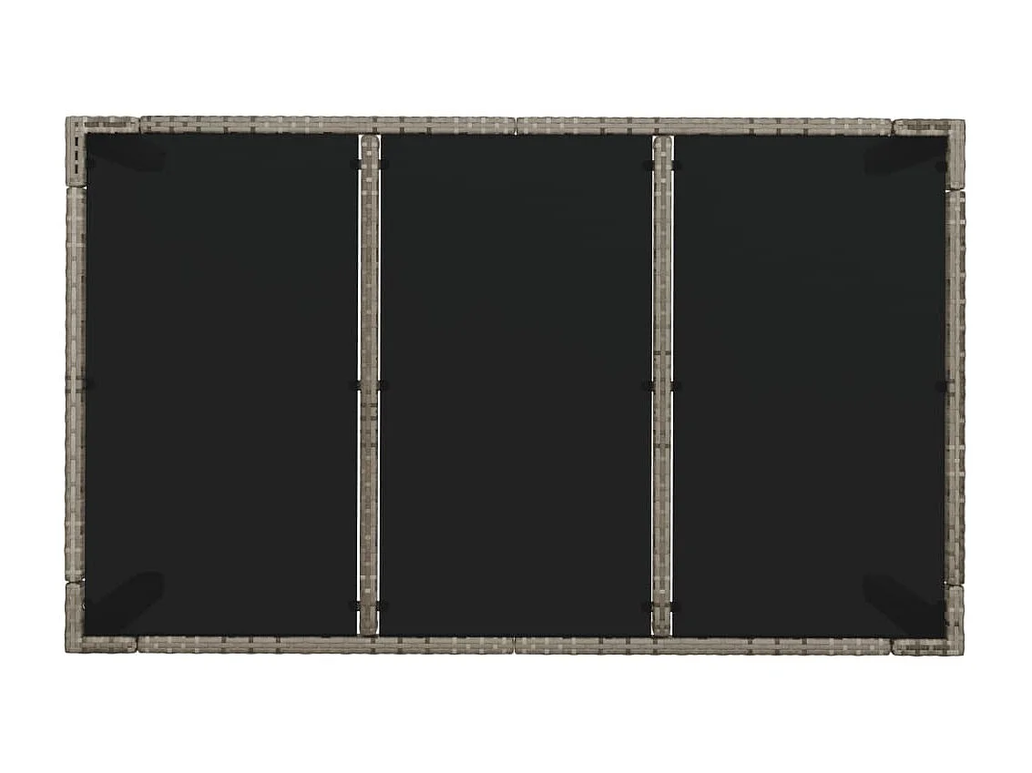Table de jardin dessus en verre Gris 150x90x75cm Résine tressée GHR90459
