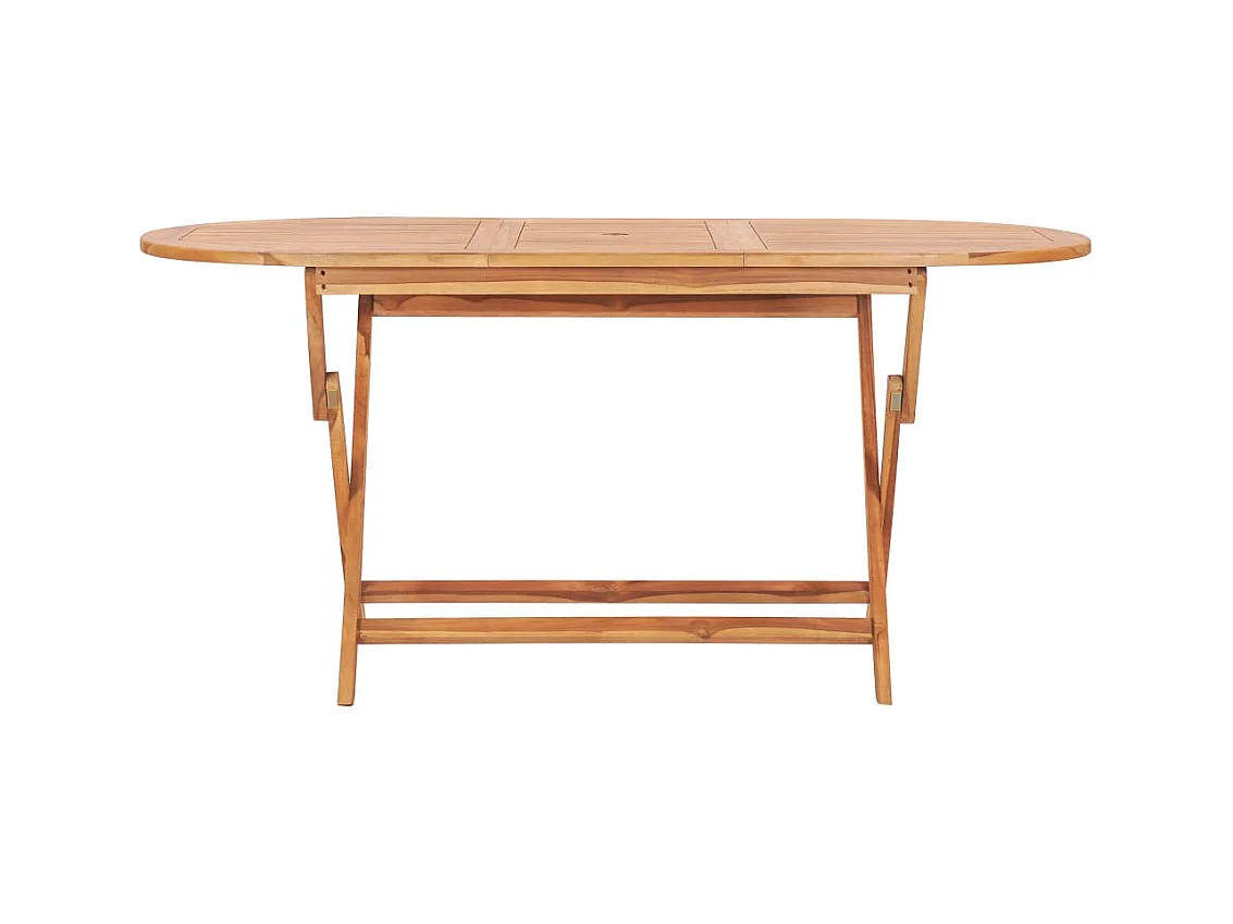 Table pliable de jardin 160x80x75 cm Bois de teck solide GHR56460