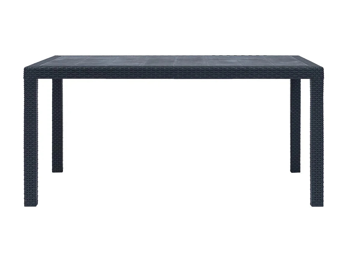 Table de jardin Anthracite 150x90x72 cm Plastique Aspect rotin GHR46266