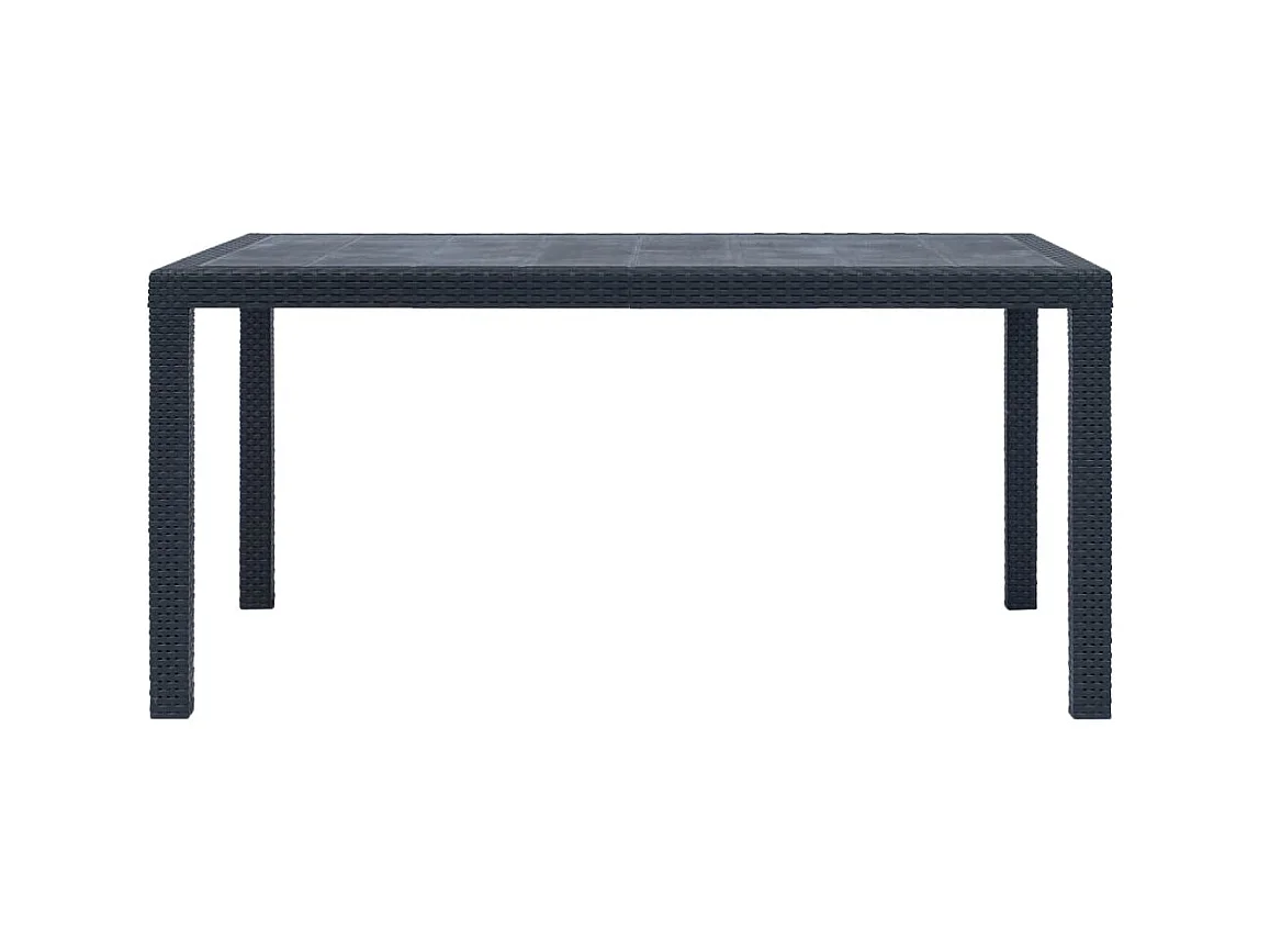 Table de jardin Anthracite 150x90x72 cm Plastique Aspect rotin GHR46266