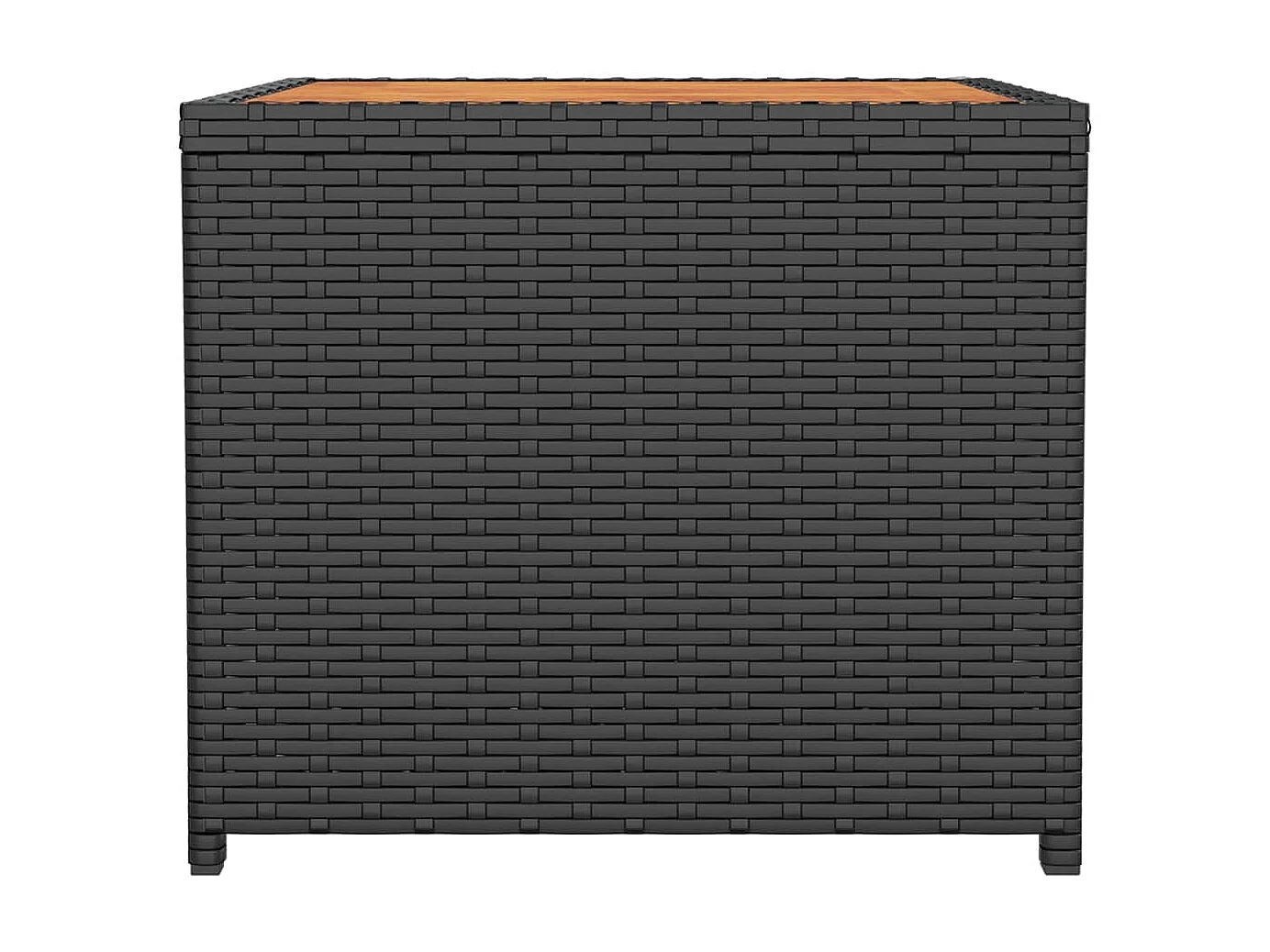 Table à thé et dessus en bois Noir Résine tressée Acacia massif GHR80516