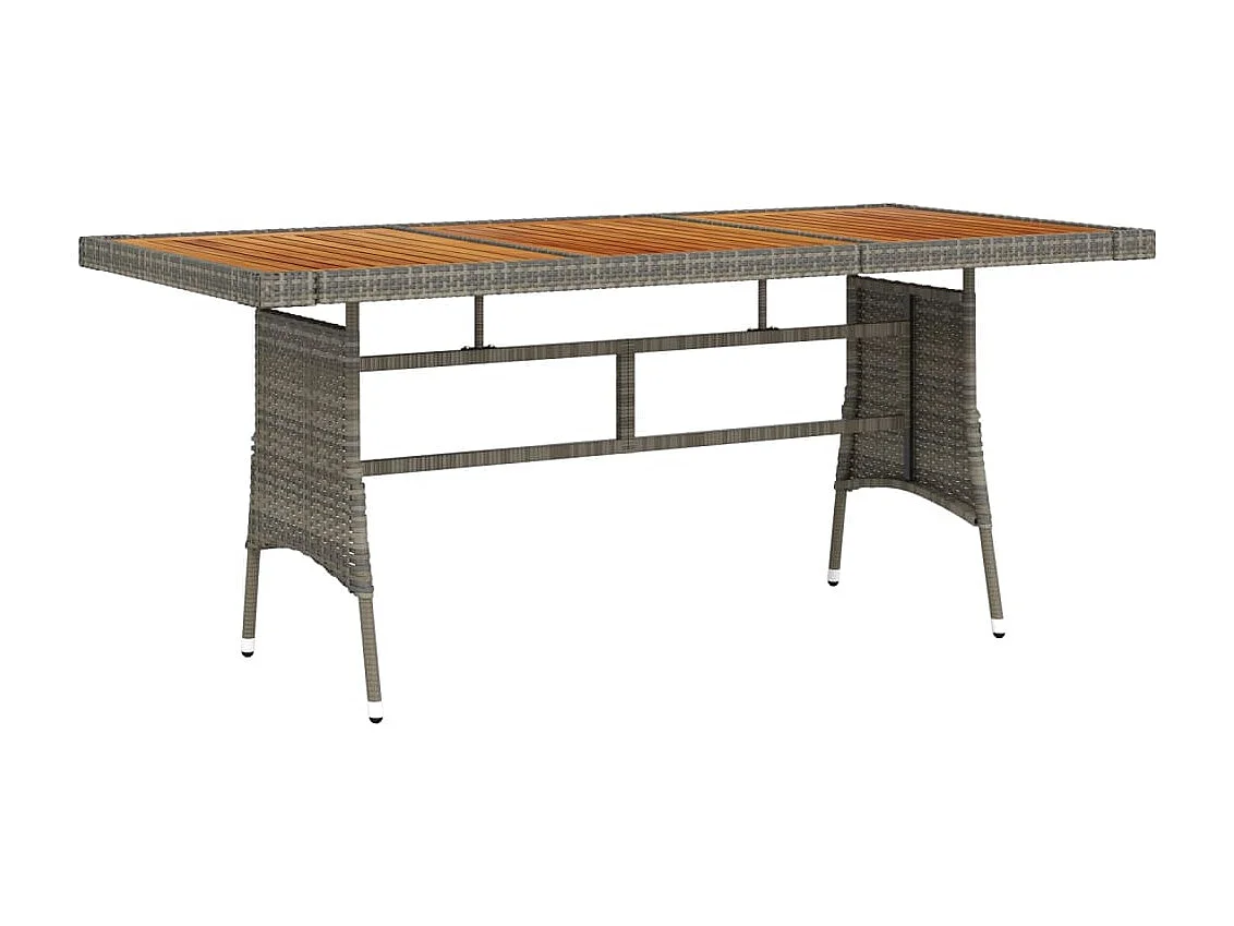 Table de jardin Gris 160x70x72 cm Résine tressée et acacia GHR66529