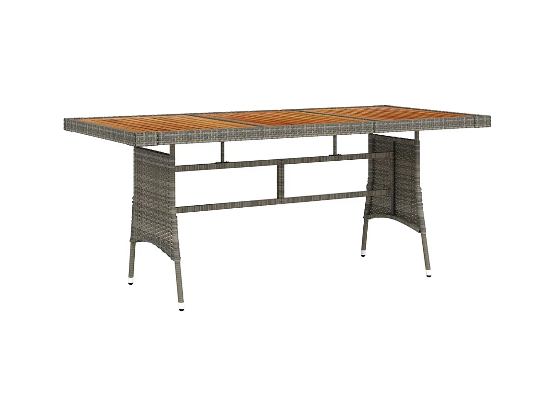 Table de jardin Gris 160x70x72 cm Résine tressée et acacia GHR66529