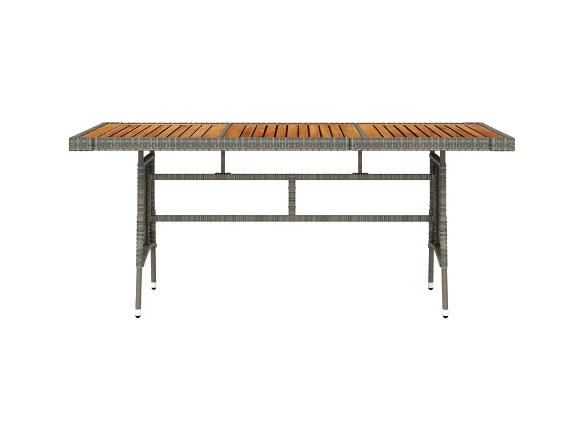 Table de jardin Gris 160x70x72 cm Résine tressée et acacia GHR66529