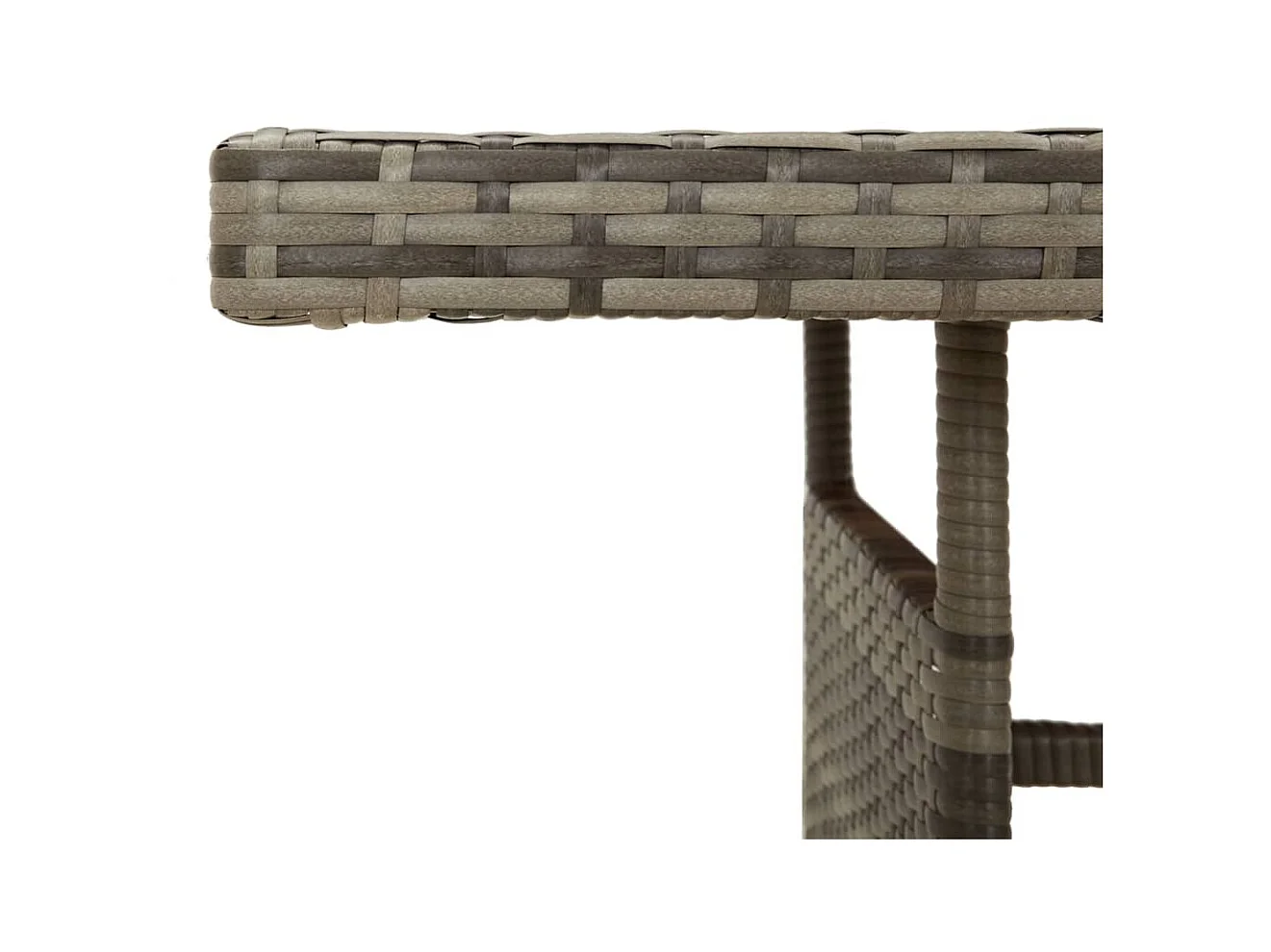 Table de jardin Gris 160x70x72 cm Résine tressée et acacia GHR66529