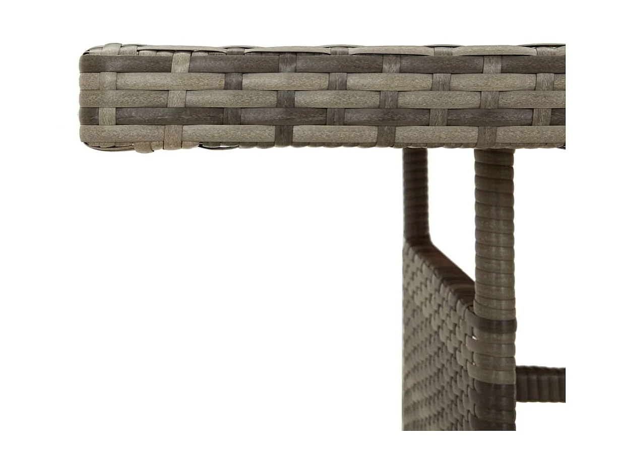 Mesa de comedor de jardín ratán PE y acacia maciza gris 160x70x72 cm KOW49702