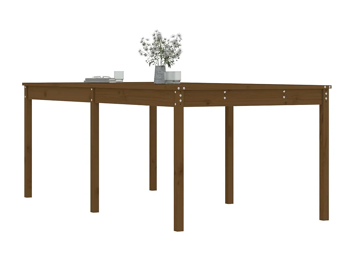 Table de jardin marron miel 203,5x100x76 cm bois massif de pin GHR92712