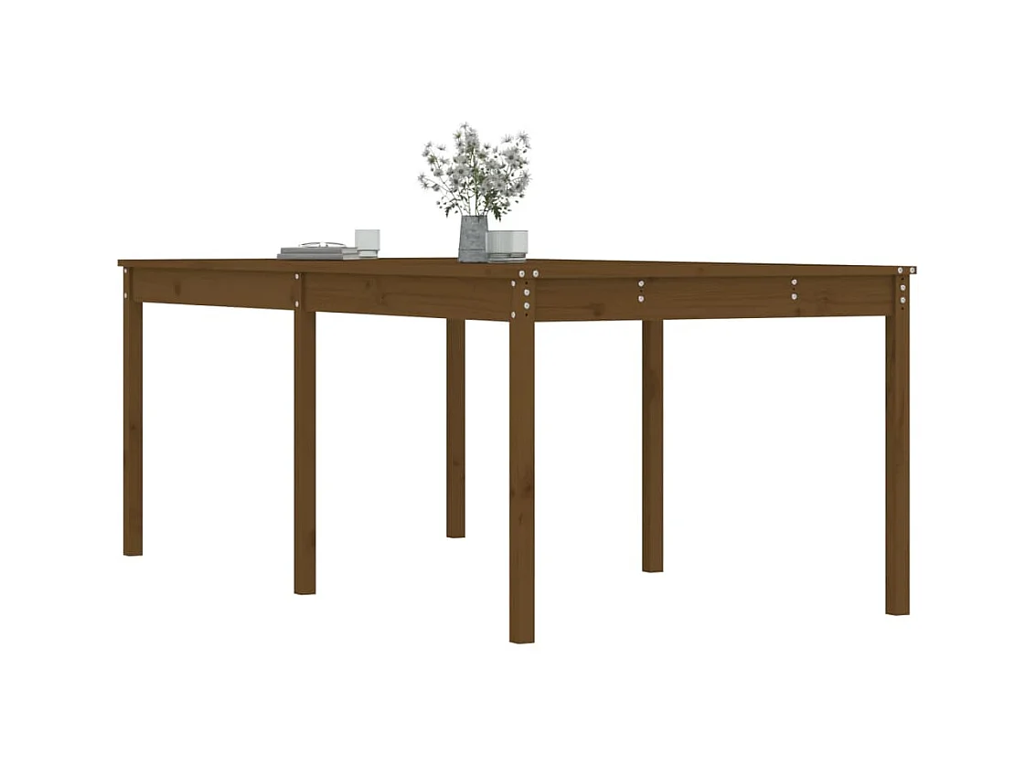Table de jardin marron miel 203,5x100x76 cm bois massif de pin GHR92712