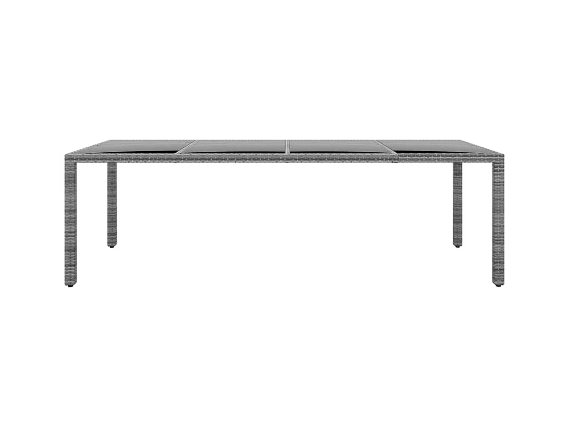 Table de jardin 250x100x75 cm Verre trempé et Résine tressée GHR95738