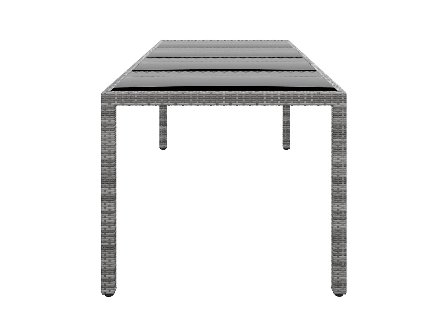 Table de jardin 250x100x75 cm Verre trempé et Résine tressée GHR95738