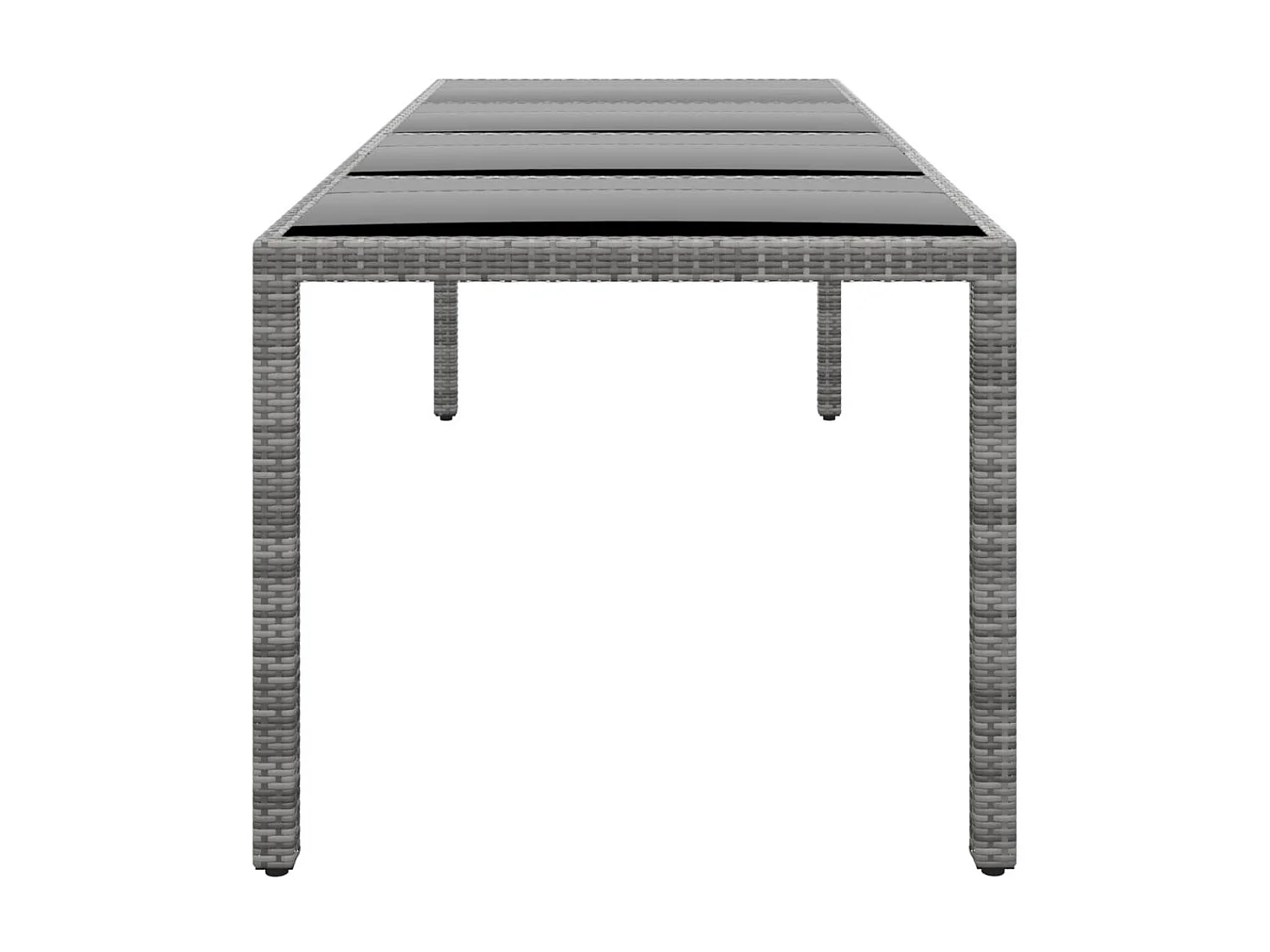 Table de jardin 250x100x75 cm Verre trempé et Résine tressée GHR95738