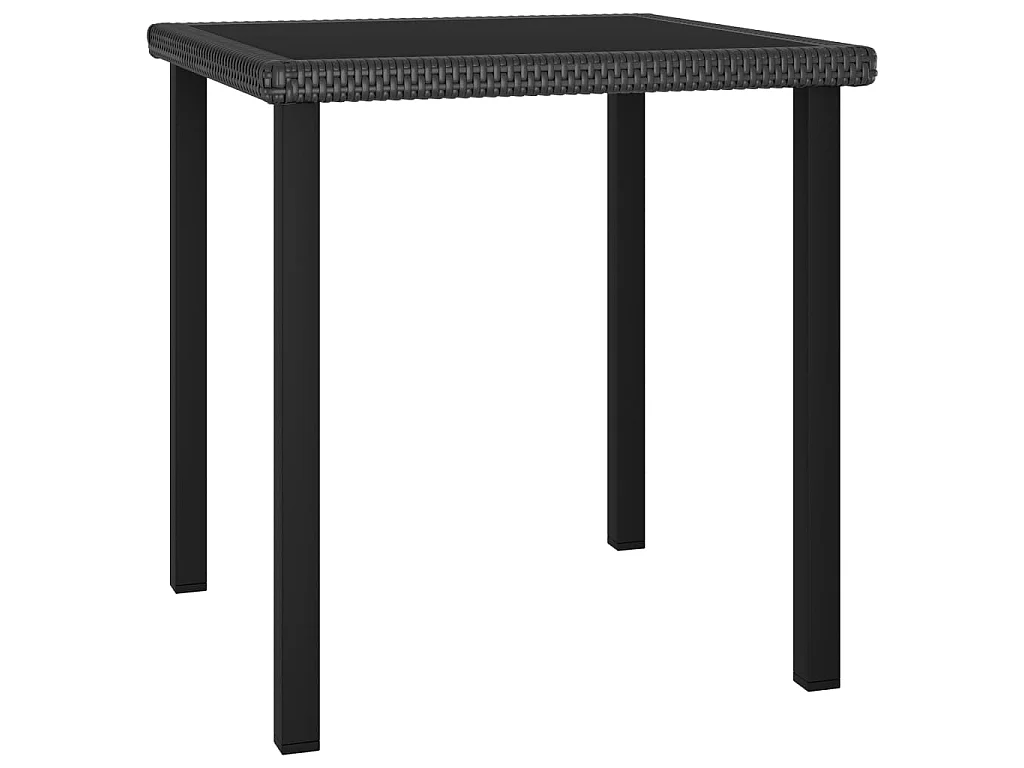 Table à manger de jardin Noir 70x70x73 cm Résine tressée GHR62746