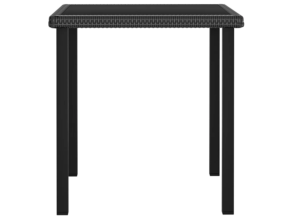 Table à manger de jardin Noir 70x70x73 cm Résine tressée GHR62746