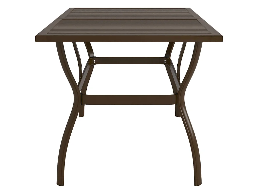 Mesa de comedor de jardín de acero marrón 140x80x72 cm KOW48906