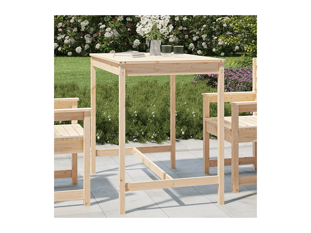 Table de jardin 121x82,5x110 cm bois massif de pin GHR18224