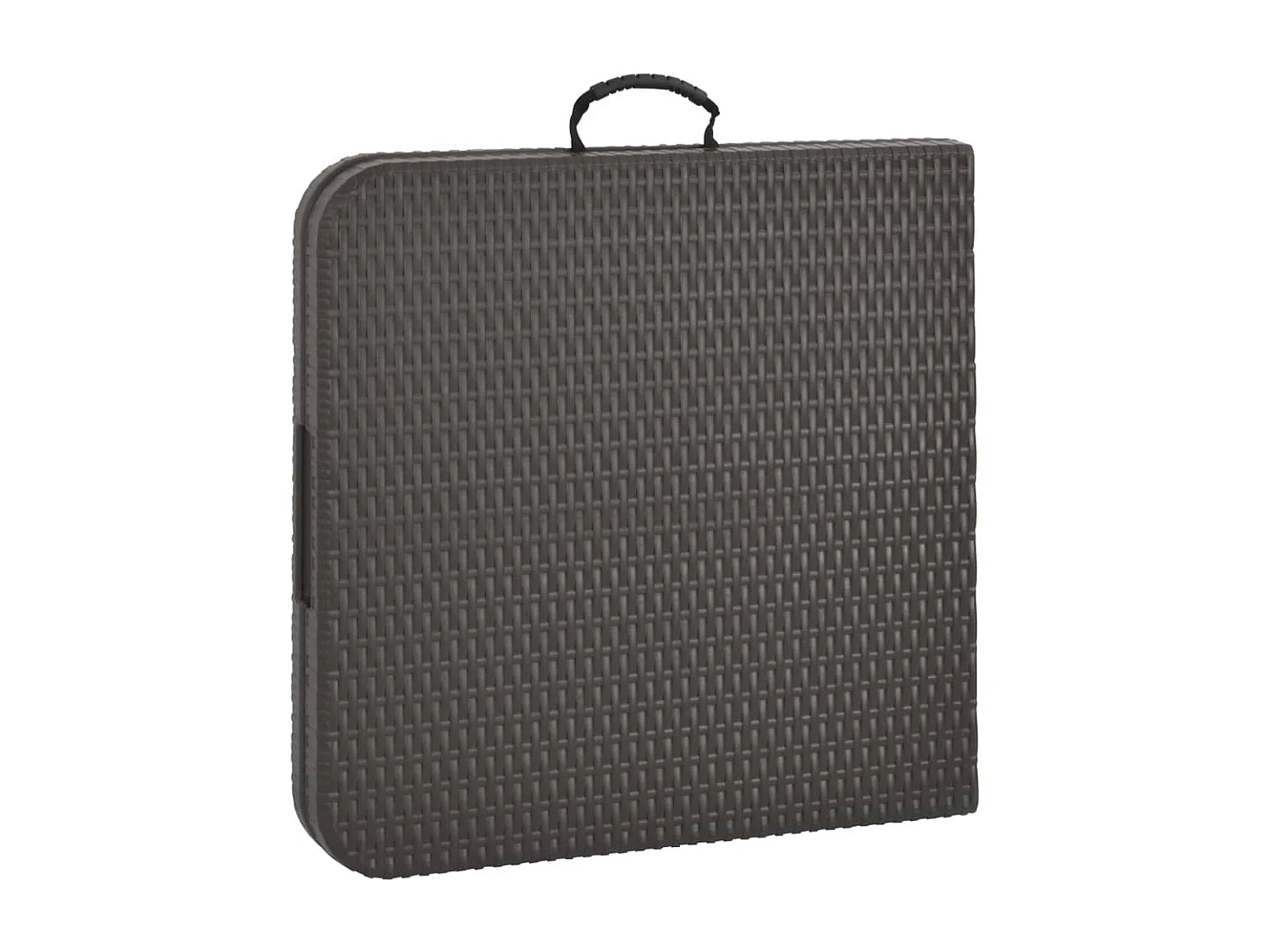 Mesa de jardín plegable HDPE marrón aspecto ratán 120x60x74 cm ES818676