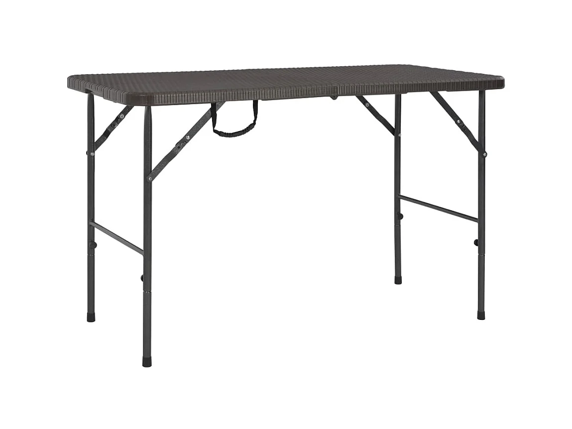 Table de jardin pliante Marron 120x60x74cm PEHD Aspect de rotin GHR56993