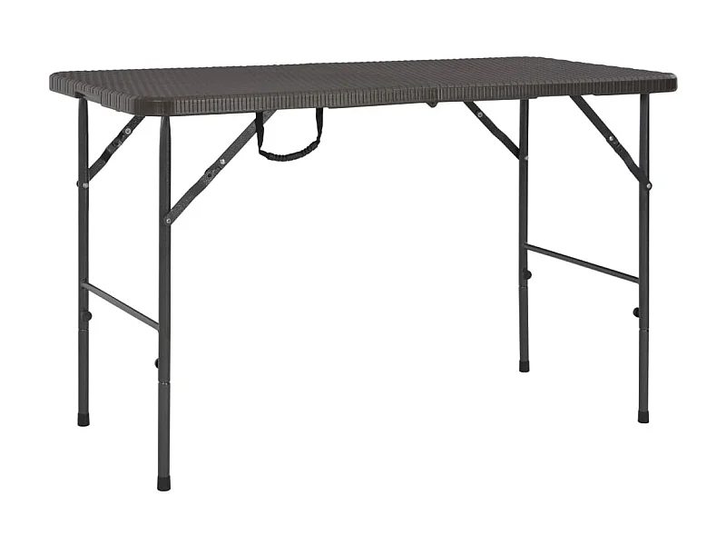 Table de jardin pliante Marron 120x60x74cm PEHD Aspect de rotin GHR56993