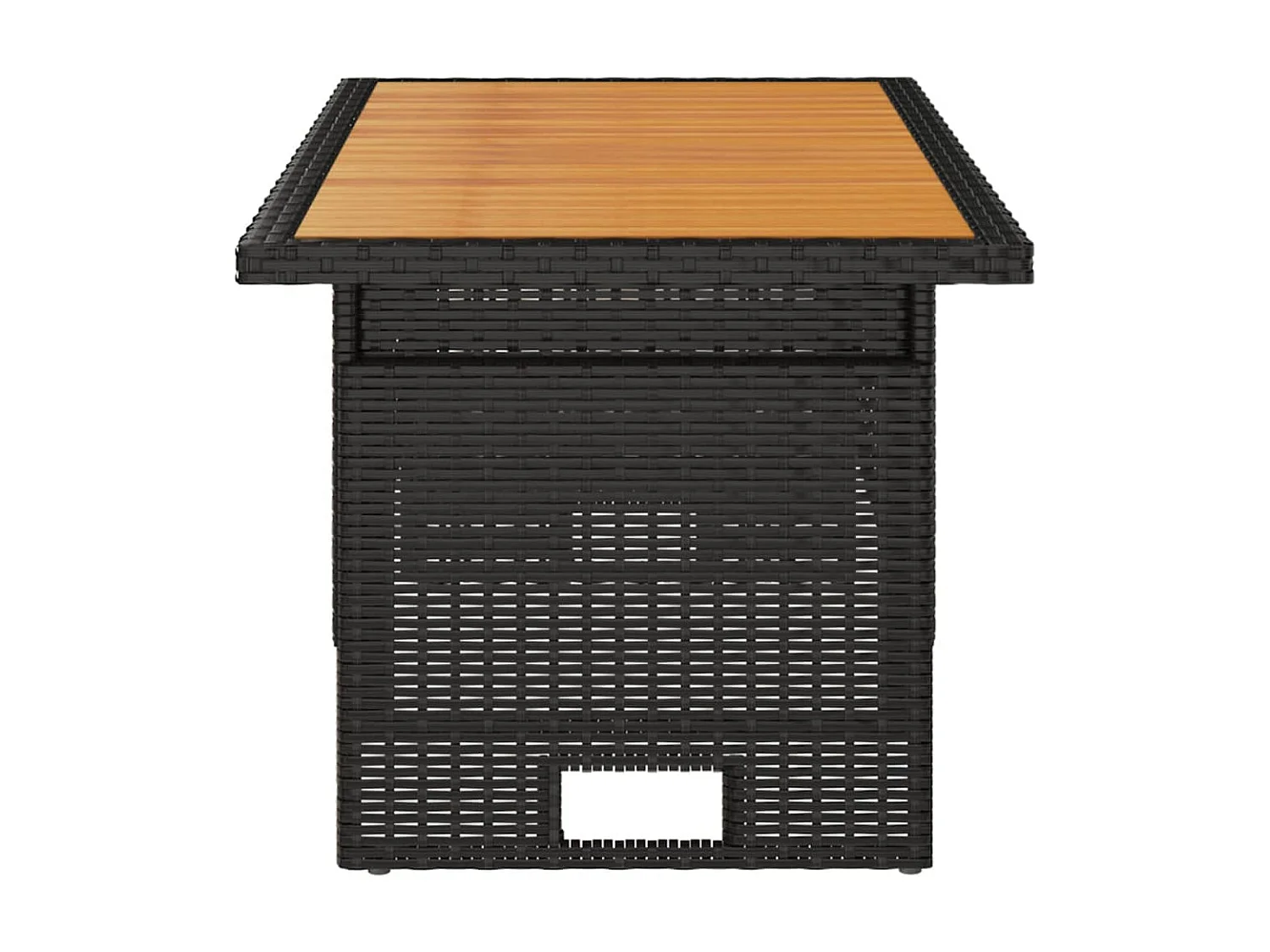 Table de jardin noir 100x50x43/63 cm acacia et résine tressée GHR36801