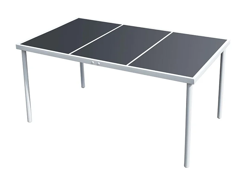 Mesa de comedor de jardín de acero negra 150x90x74 cm KOW45665