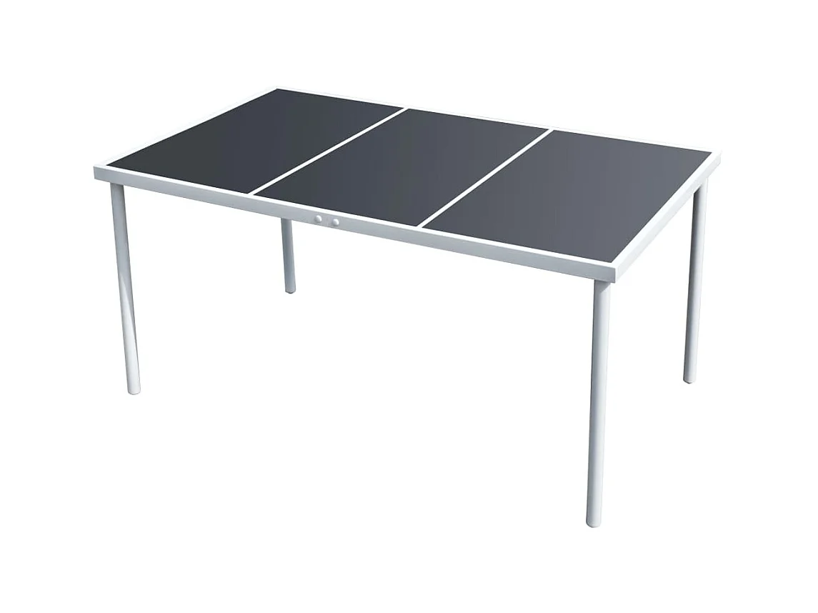 Table de jardin 150x90x74 cm Noir Acier GHR84332