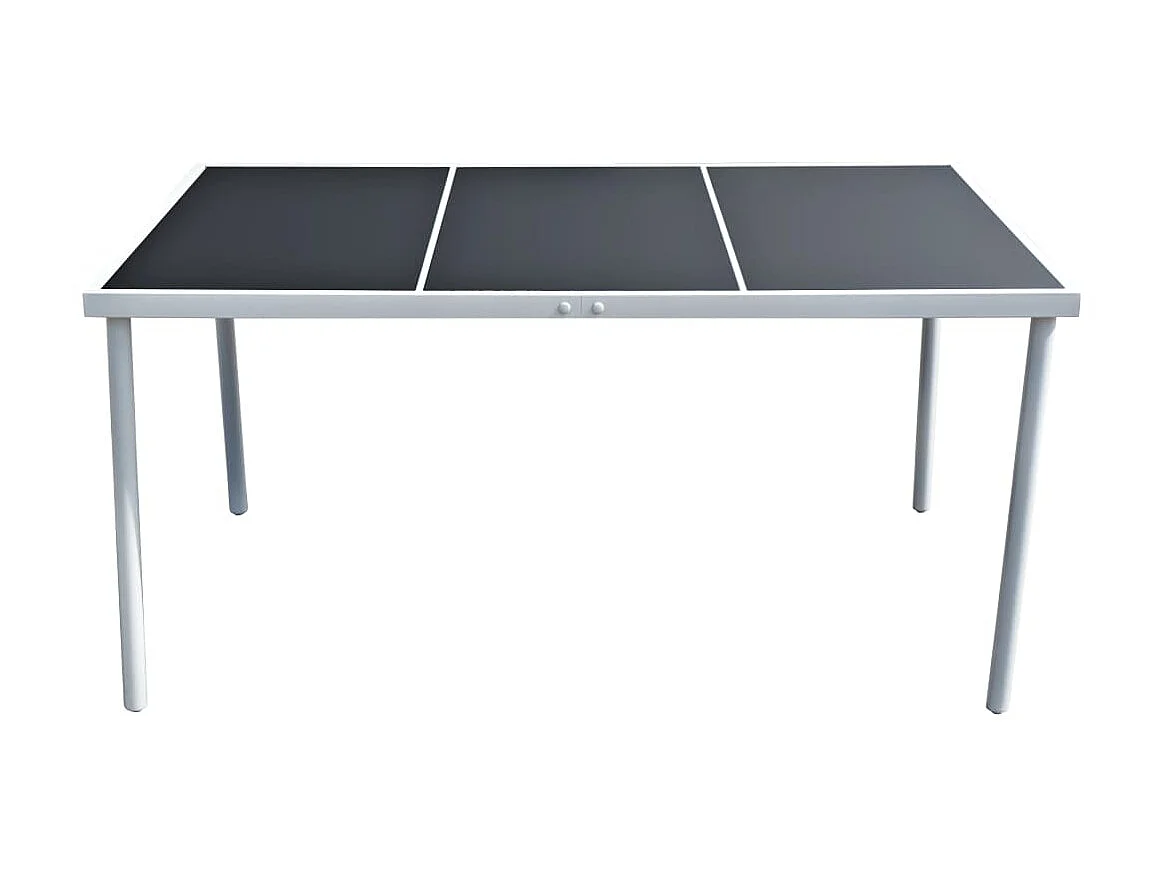 Table de jardin 150x90x74 cm Noir Acier GHR84332