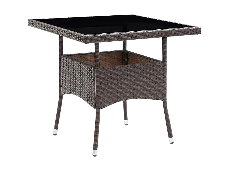 Mesa de jantar para jardim vime PE castanho PT290638