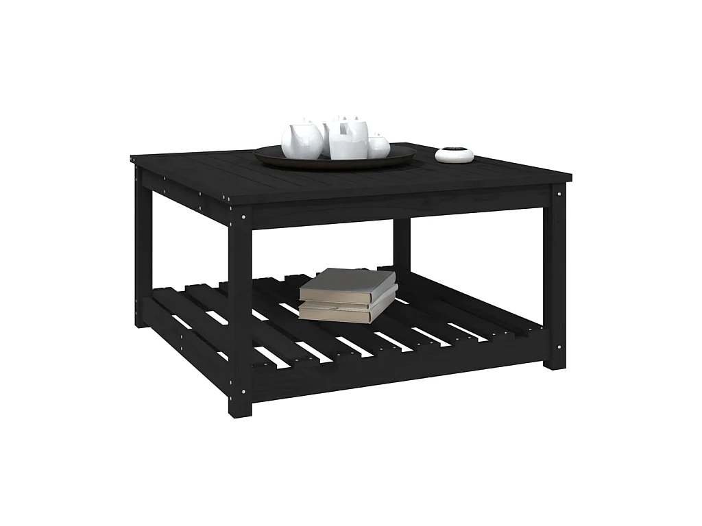 Tuintafel 82,5x82,5x45 cm massief grenenhout zwart NL529993