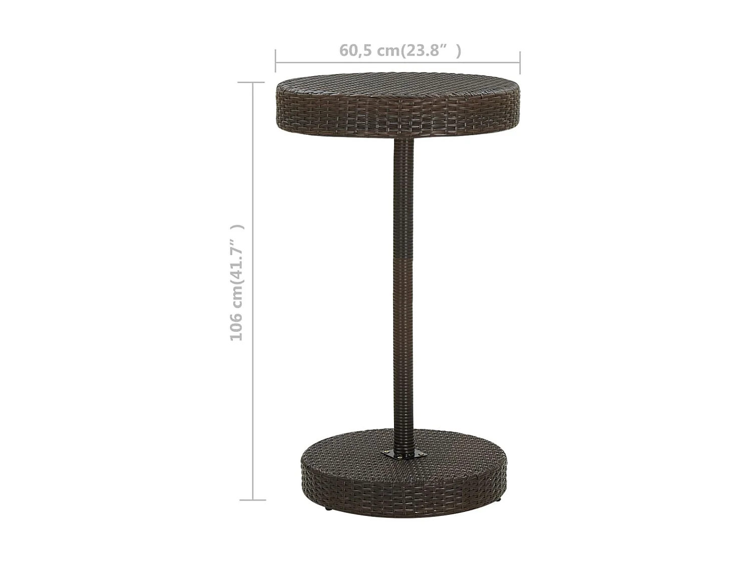 Table de jardin Marron 60,5x106 cm Résine tressée GHR84804
