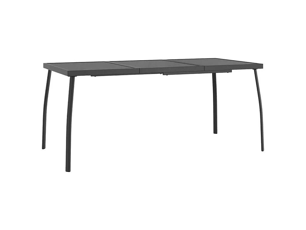 Table de jardin anthracite 165x80x72 cm Treillis d'acier GHR60631