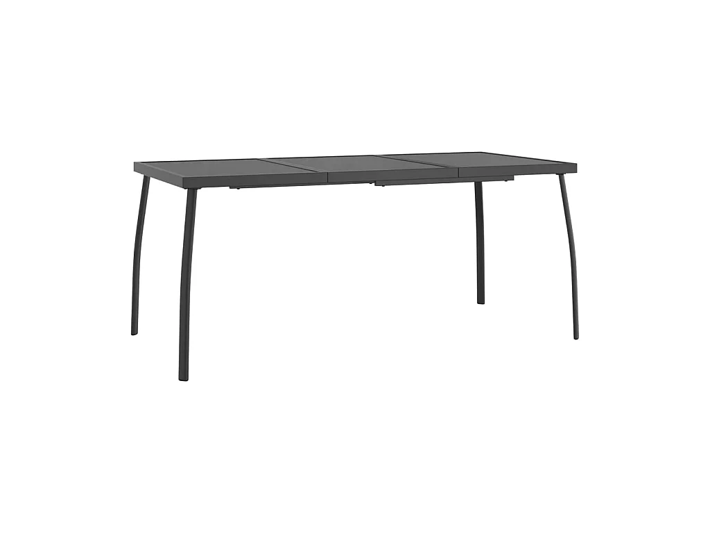 Table de jardin anthracite 165x80x72 cm Treillis d'acier GHR60631