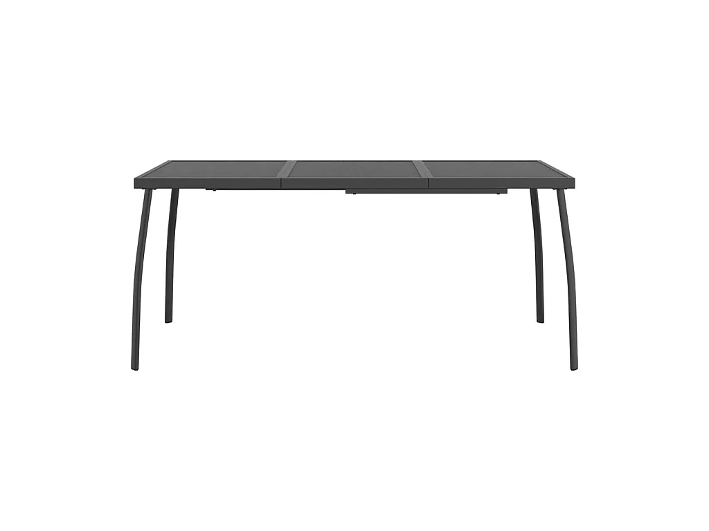 Table de jardin anthracite 165x80x72 cm Treillis d'acier GHR60631