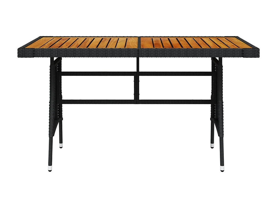 Table de jardin Noir 130x70x72 cm Résine tressée et acacia GHR21239