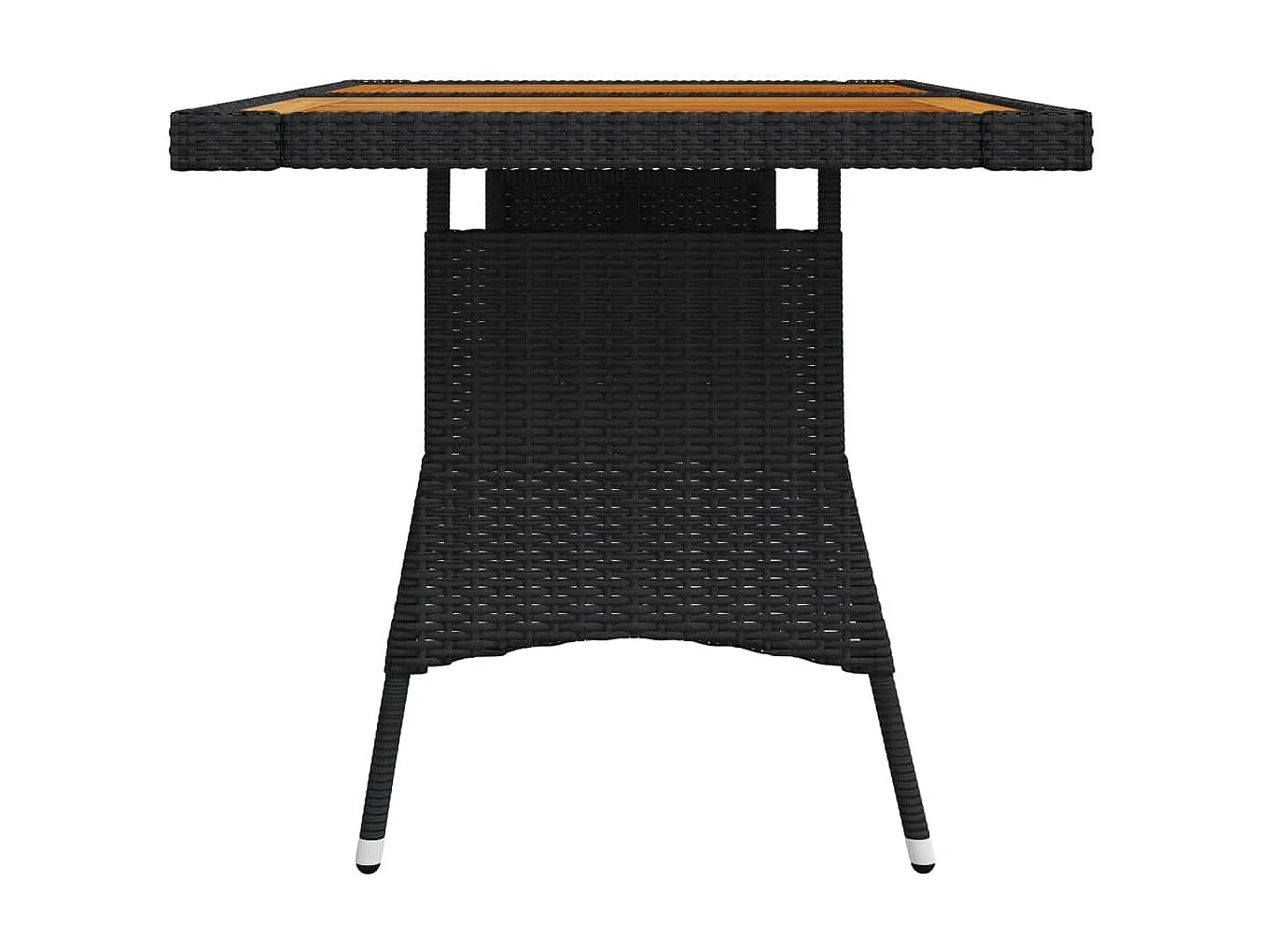 Table de jardin Noir 130x70x72 cm Résine tressée et acacia GHR21239