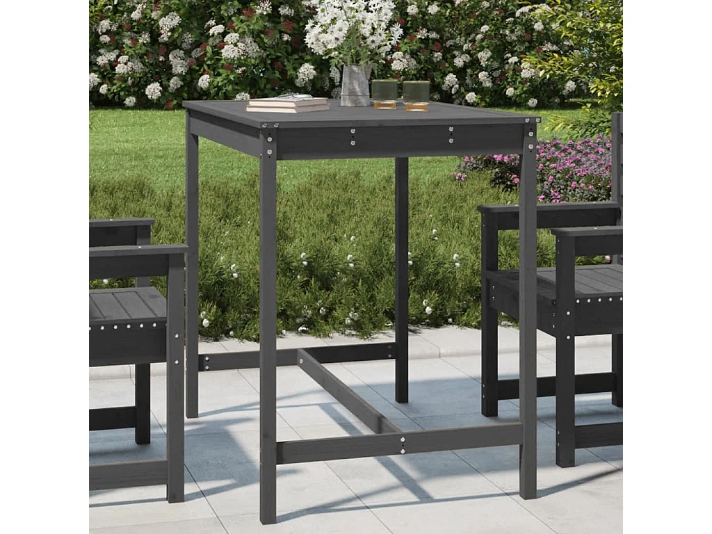 Mesa de jardim 121x82,5x110 cm madeira de pinho maciça cinzento PT779854