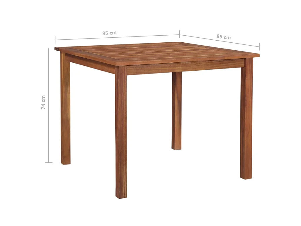 Table de jardin 85x85x74 cm Bois d'acacia massif GHR44374