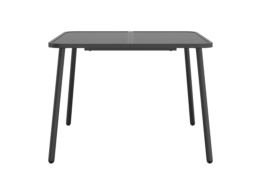 Table de jardin anthracite 100x100x71 cm acier GHR30492