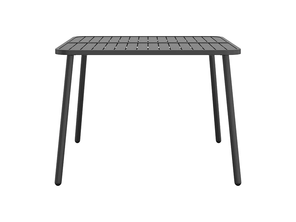 Table de jardin anthracite 100x100x71 cm acier GHR30492