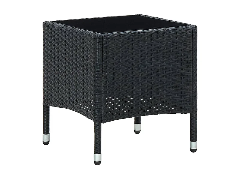 Table de jardin Noir 40x40x45 cm Résine tressée GHR79850