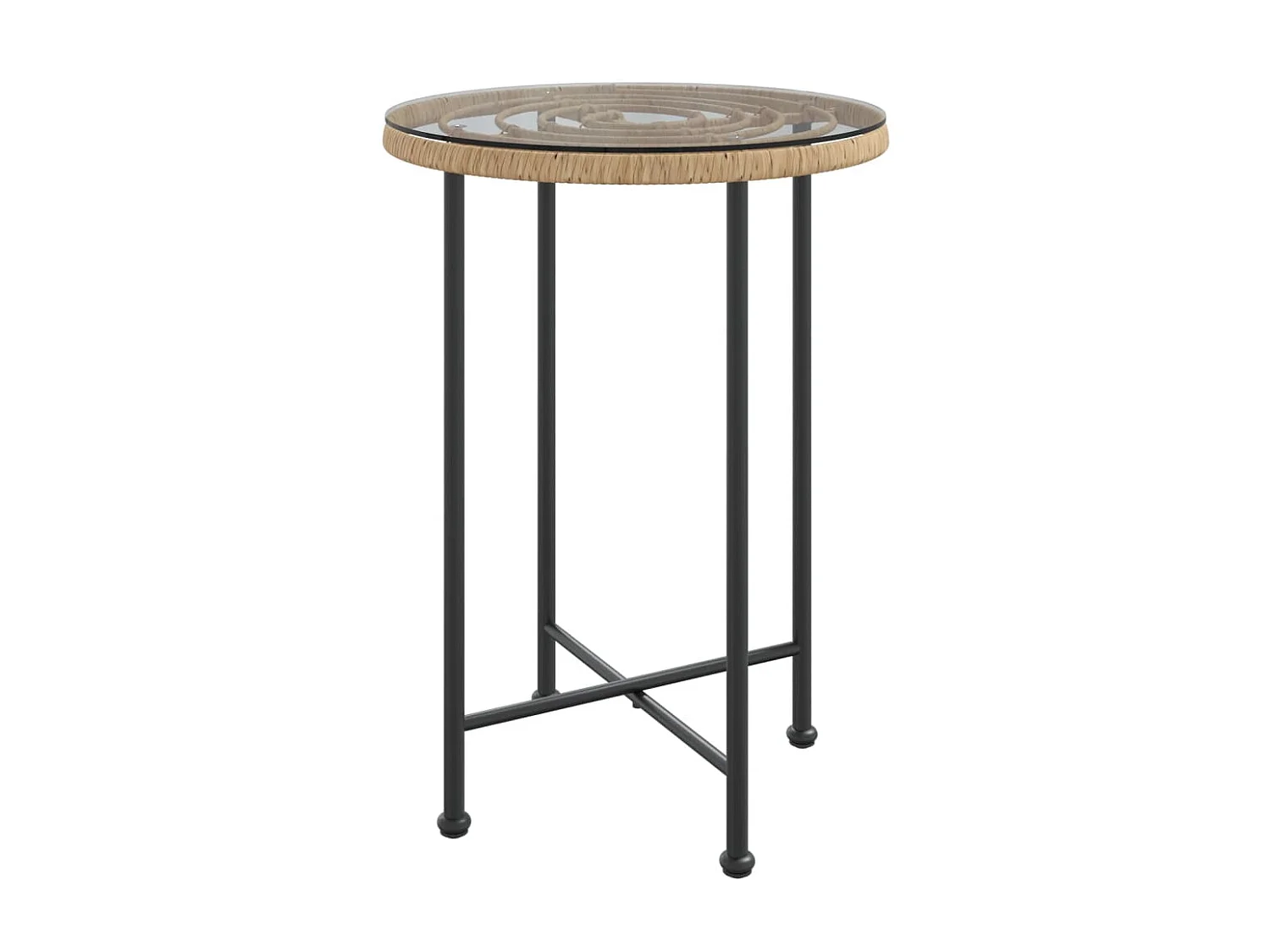 Mesa de jantar Ø55 cm   vidro temperado e aço PT210201