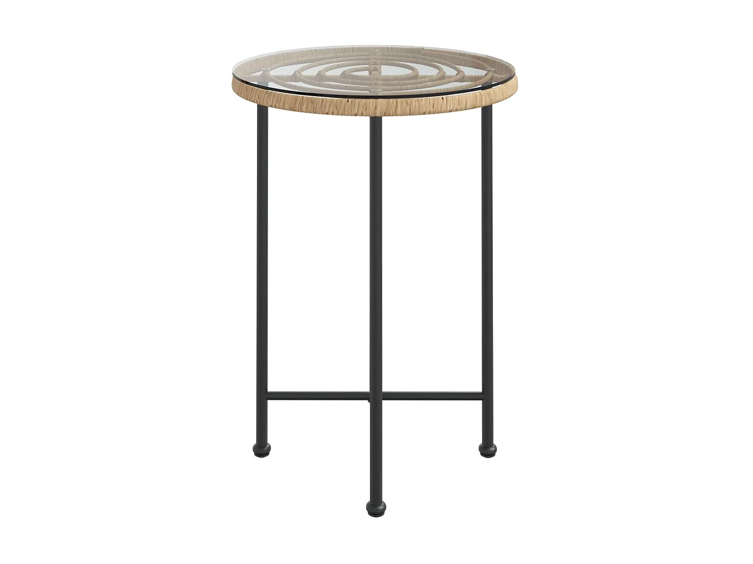 Mesa de jantar Ø55 cm   vidro temperado e aço PT210201