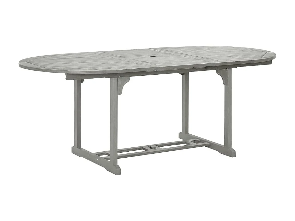 Mesa de comedor de jardín madera maciza de acacia gris 200x100x75 cm KOW17631