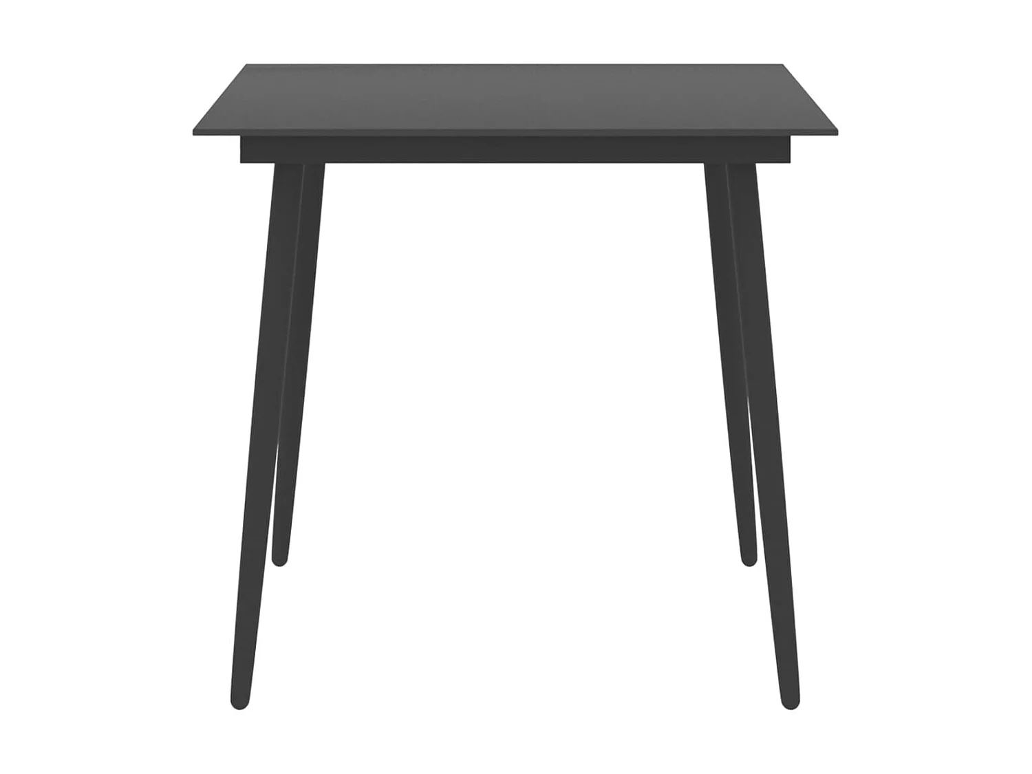 Table à manger de jardin Noir 80x80x74 cm Acier et verre GHR51253