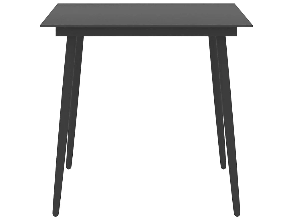 Tuintafel 80x80x74 cm staal en glas zwart NL194195