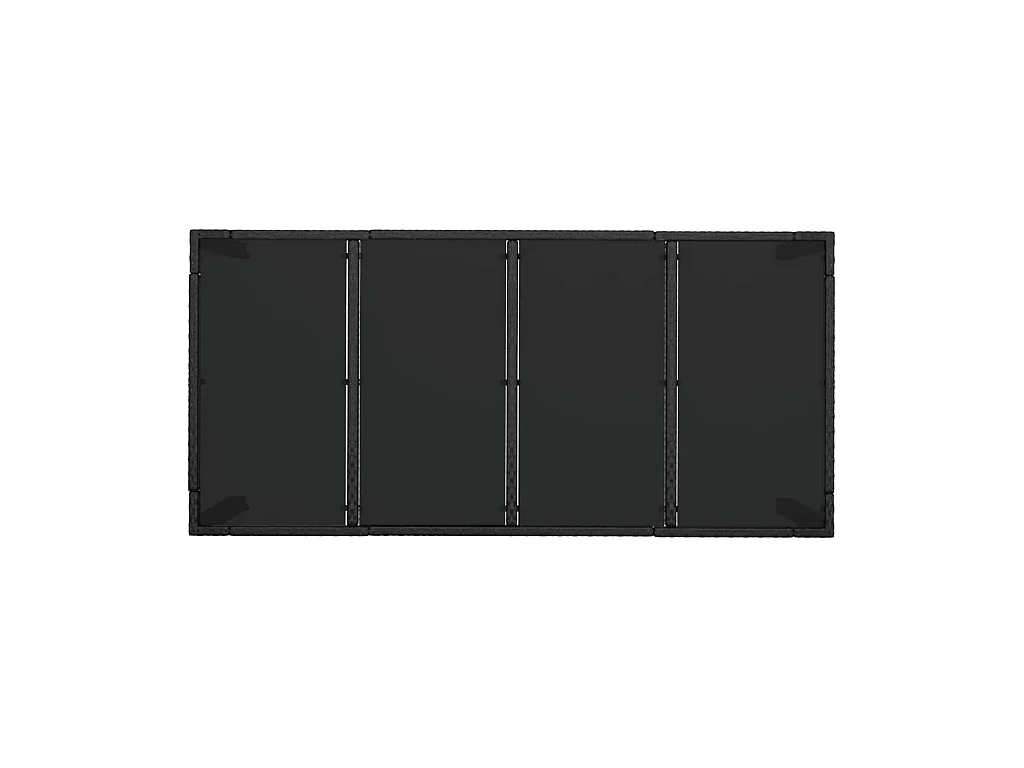 Table de jardin dessus en verre Noir 190x90x75cm Résine tressée GHR52574