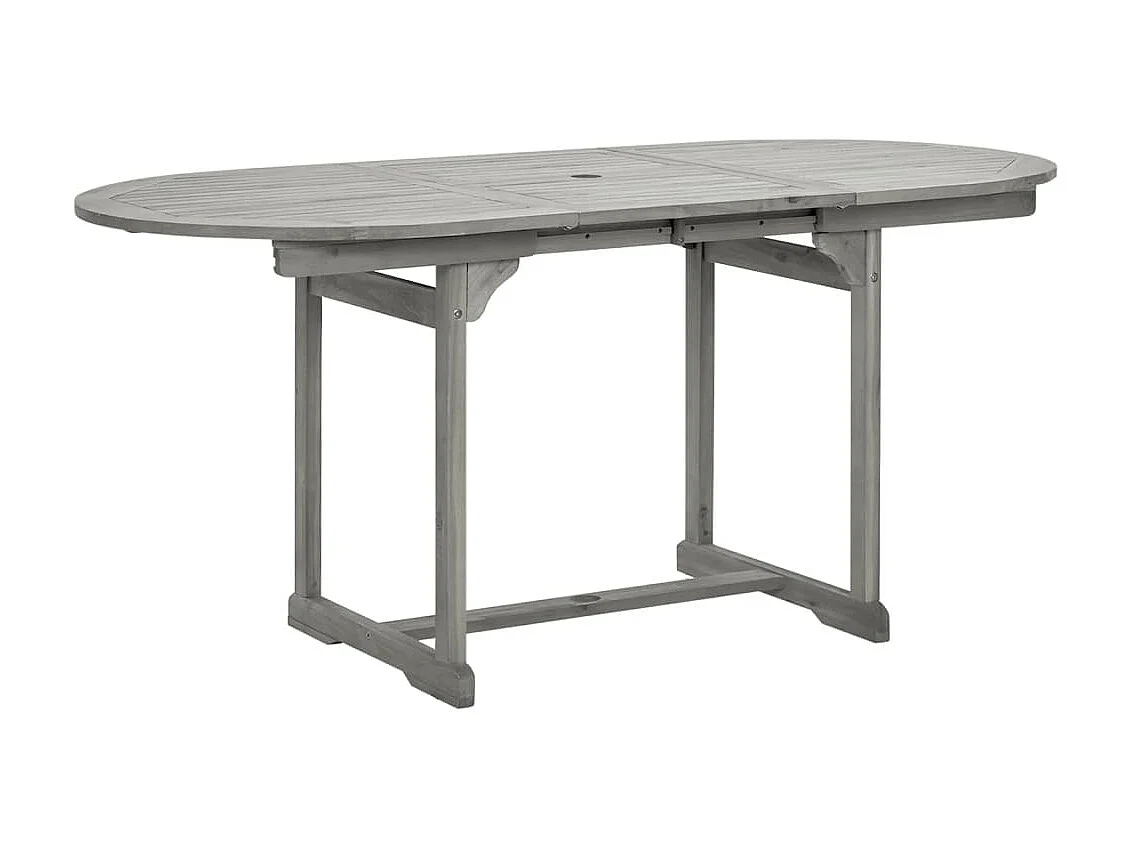 Table à manger de jardin (120-170)x80x75 cm Bois d'acacia massif GHR25014