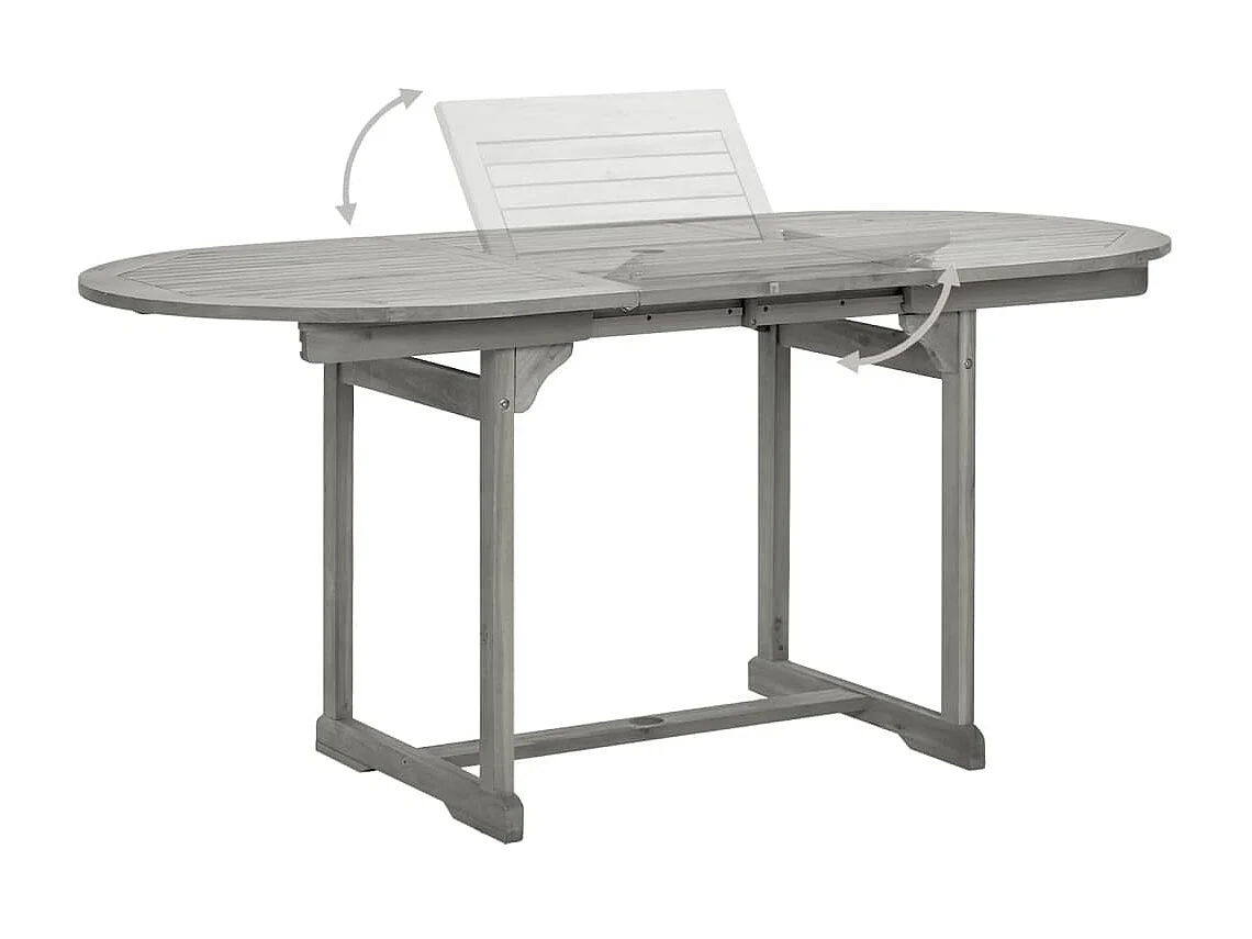 Table à manger de jardin (120-170)x80x75 cm Bois d'acacia massif GHR25014